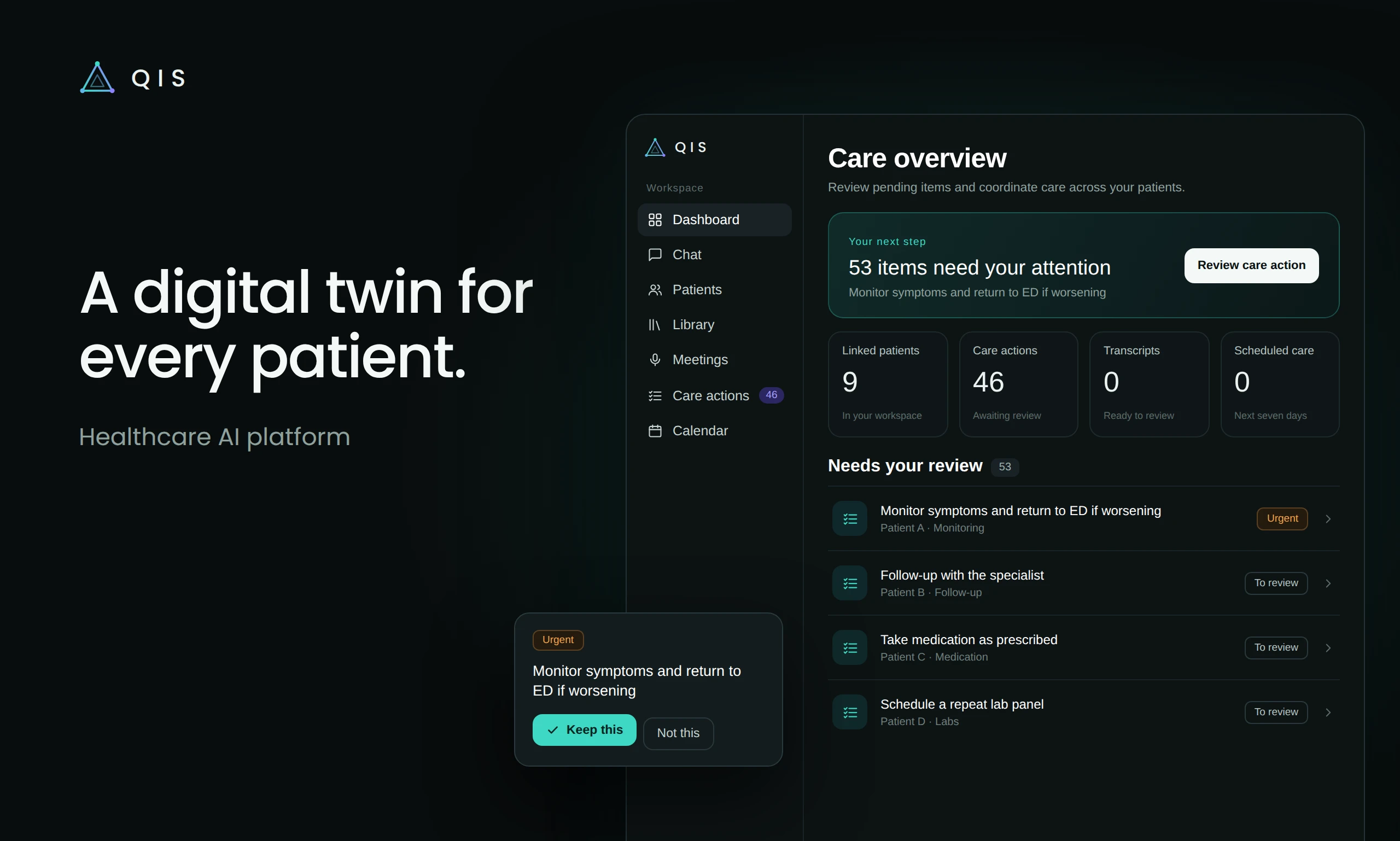 QIS - Clinical AI Digital Twin with RAG & LLMs screenshot 1